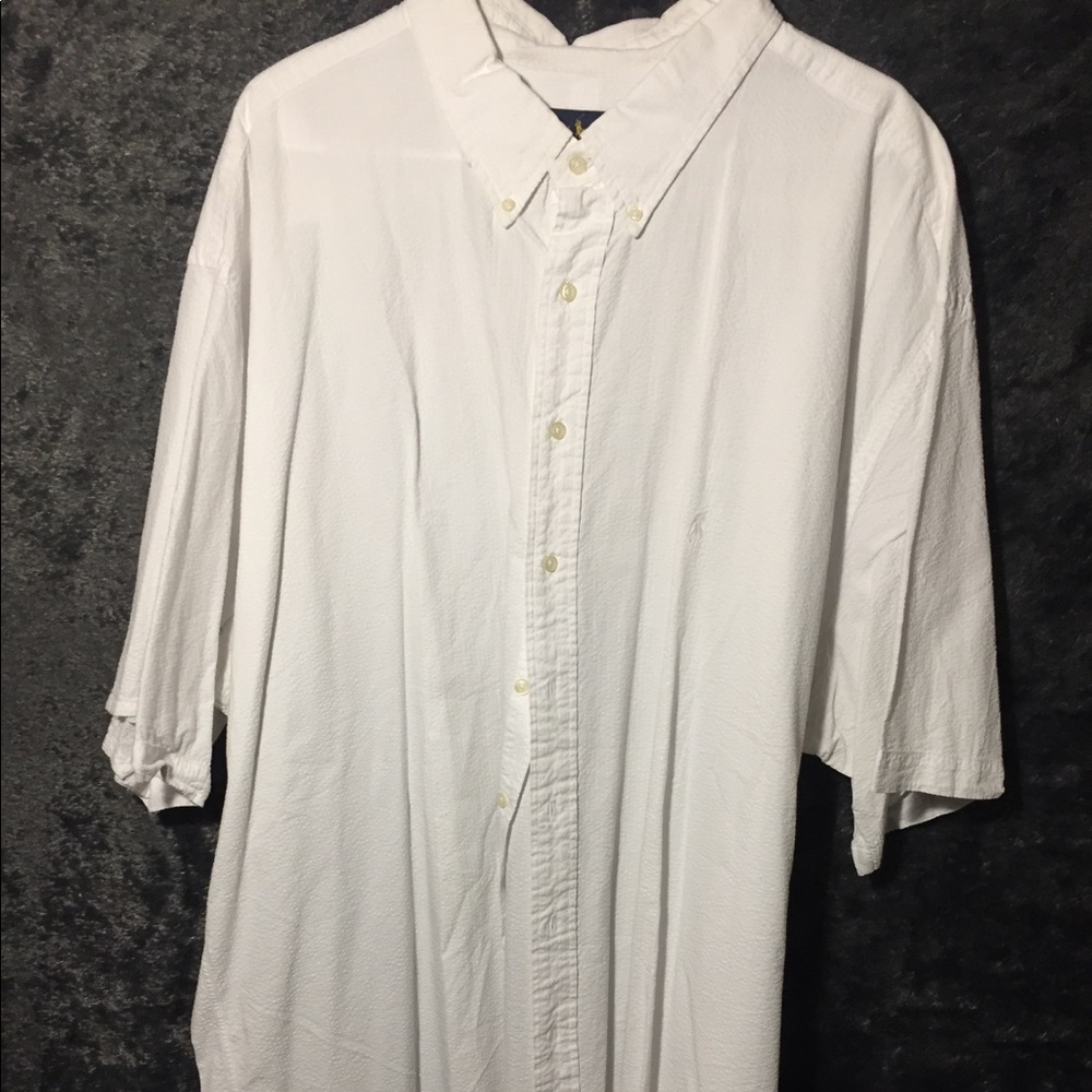 All White Polo Button Down
